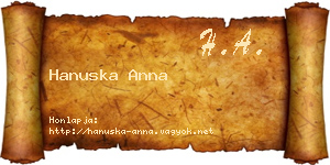 Hanuska Anna névjegykártya