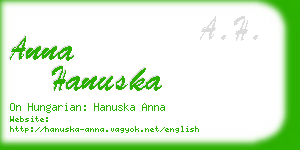 anna hanuska business card